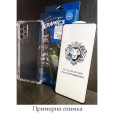 Комплект Full Glue стъклен протектор + Airbag силиконов гръб за Realme C35