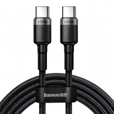 USB кабел Baseus Cafule PD 2.0 100W Type-C to Type-C, 20V 5A 2m, сив, CATKLF-ALG1
